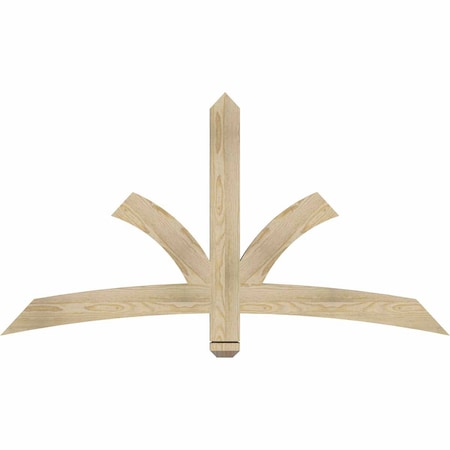 Ekena Millwork Davenport Rough Sawn Timber Gable Bracket, Douglas Fir, 60"W x 32"H x 2"D x 4"F, 13/12 Pitch GBW060X32X0204DAV00RDF